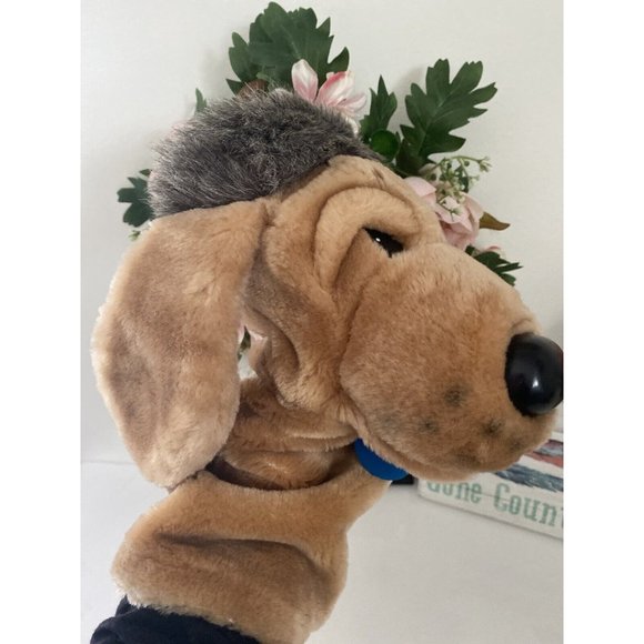 Vintage Dakin 1986 Hound Dog Hand Puppet Coonskin Hat Plush Preschool Teacher - Picture 3 of 16